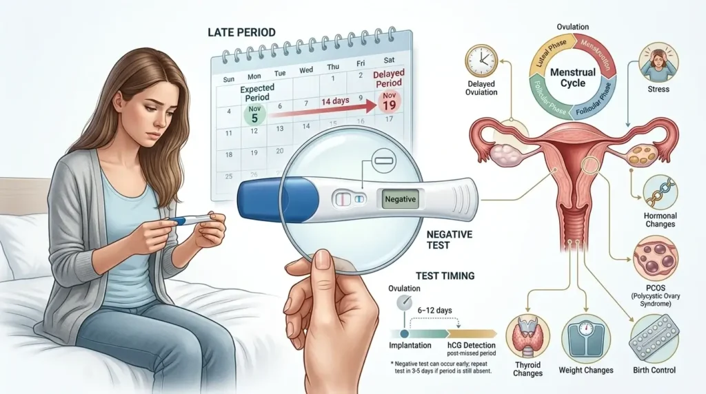 Why Is My Period Late But Pregnancy Test Negative